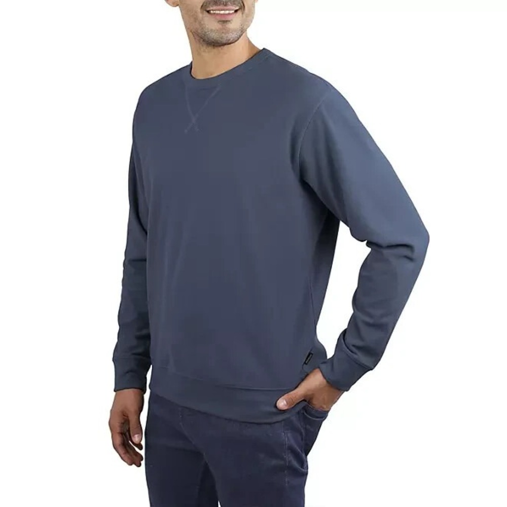 Jachs Mens Ultra Soft Crew Tee Navy Blue Long Sleeve Relaxed Fit S24A-321-EUS S